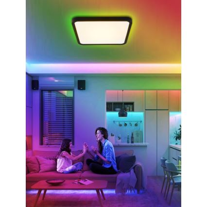 Immax NEO 07167-B40 - LED RGB+CCT prigušiva plafonsko svetlo NEO LITE TUDO LED/50W/230V Wi-Fi Tuya crna + daljinski upravljač
