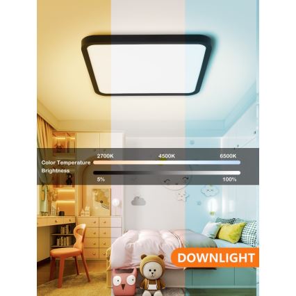 Immax NEO 07167-B40 - LED RGB+CCT prigušiva plafonsko svetlo NEO LITE TUDO LED/50W/230V Wi-Fi Tuya crna + daljinski upravljač