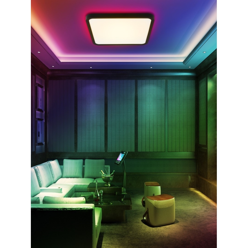 Immax NEO 07167-B40 - LED RGB+CCT prigušiva plafonsko svetlo NEO LITE TUDO LED/50W/230V Wi-Fi Tuya crna + daljinski upravljač