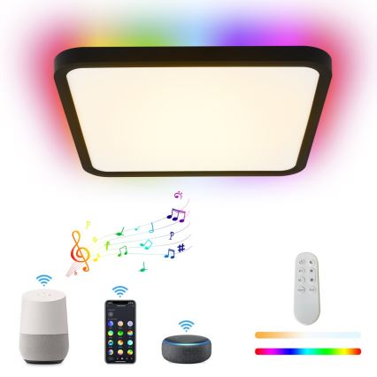Immax NEO 07167-B40 - LED RGB+CCT prigušiva plafonsko svetlo NEO LITE TUDO LED/50W/230V Wi-Fi Tuya crna + daljinski upravljač