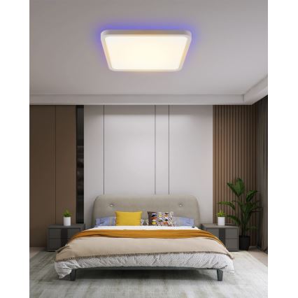 Immax NEO 07168-W40 - LED RGB+CCT prigušiva stropna svetiljka NEO LITE TUDO LED/50W/230V Wi-Fi Tuya bela + daljinski upravljač