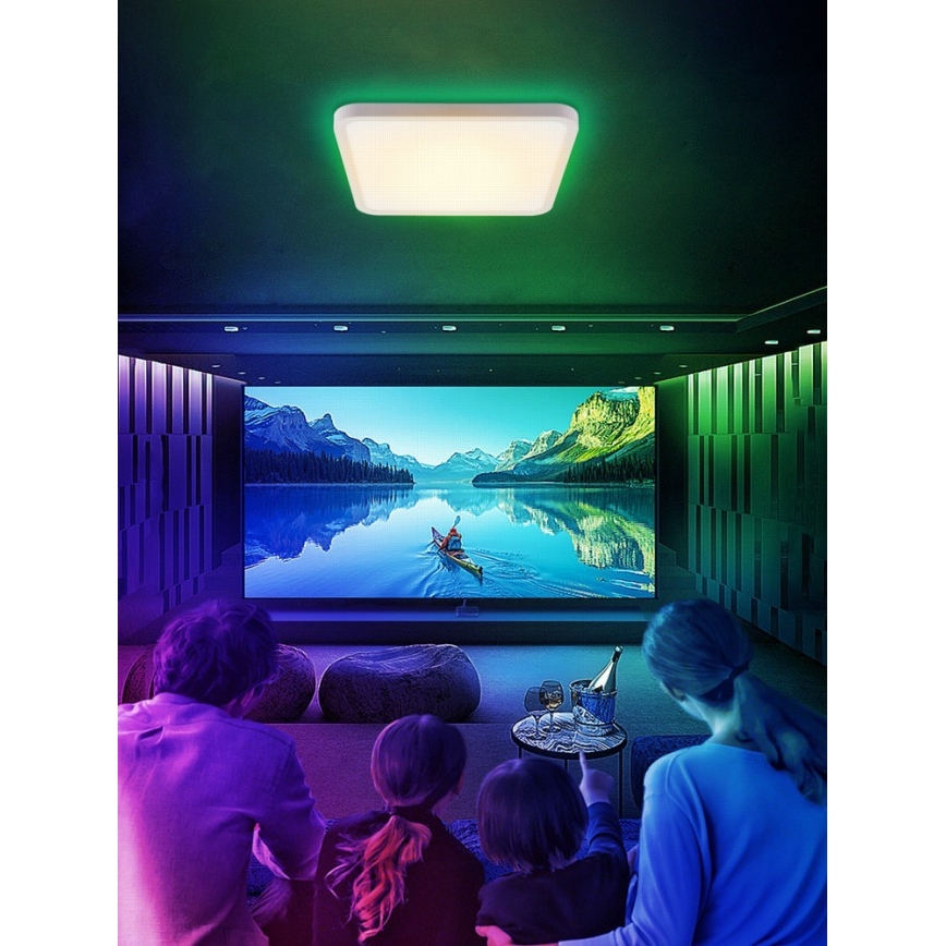 Immax NEO 07168-W40 - LED RGB+CCT prigušiva stropna svetiljka NEO LITE TUDO LED/50W/230V Wi-Fi Tuya bela + daljinski upravljač