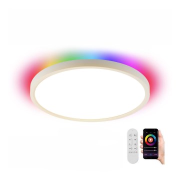 Immax NEO 07169-W60 - LED RGB+CCT Prigušiva plafonjera NEO LITE TUDO 65W/230V 2700-6500K Wi-Fi Tuya + Daljinski upravljač bela