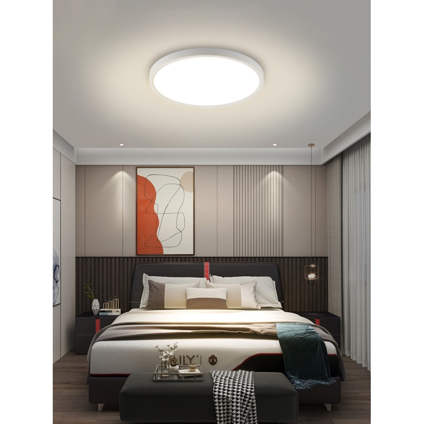 Immax NEO 07169-W60 - LED RGB+CCT Prigušiva plafonjera NEO LITE TUDO 65W/230V 2700-6500K Wi-Fi Tuya + Daljinski upravljač bela