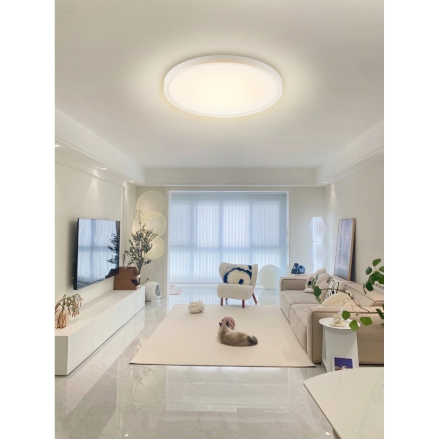 Immax NEO 07169-W60 - LED RGB+CCT Prigušiva plafonjera NEO LITE TUDO 65W/230V 2700-6500K Wi-Fi Tuya + Daljinski upravljač bela
