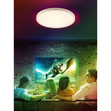Immax NEO 07169-W60 - LED RGB+CCT Prigušiva plafonjera NEO LITE TUDO 65W/230V 2700-6500K Wi-Fi Tuya + Daljinski upravljač bela
