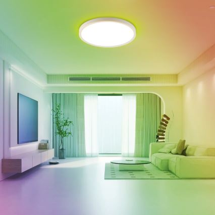 Immax NEO 07169-W60 - LED RGB+CCT Prigušiva plafonjera NEO LITE TUDO 65W/230V 2700-6500K Wi-Fi Tuya + Daljinski upravljač bela