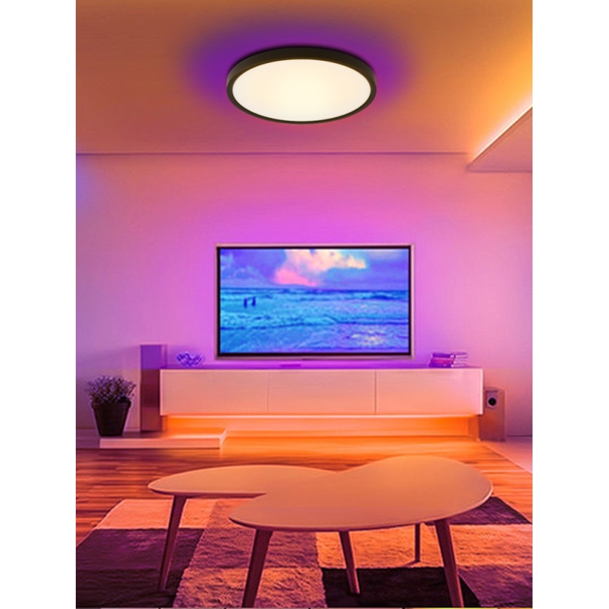 Immax NEO 07170-B60 - LED RGB+CCT Prigušiva plafonjera NEO LITE TUDO LED/65W/230V 2700-6500K Wi-Fi Tuya crno + Daljinski upravljač