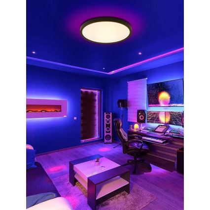 Immax NEO 07170-B60 - LED RGB+CCT Prigušiva plafonjera NEO LITE TUDO LED/65W/230V 2700-6500K Wi-Fi Tuya crno + Daljinski upravljač