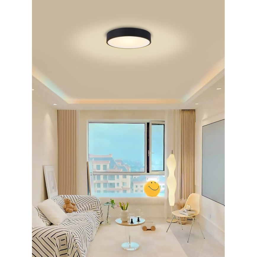 Immax NEO 07201L - LED Prigušiva plafonjera RONDATE LED/28W/230V crno Tuya + Daljinski upravljač