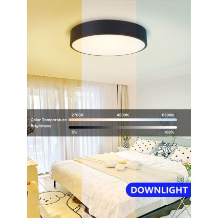 Immax NEO 07201L - LED Prigušiva plafonjera RONDATE LED/28W/230V crno Tuya + Daljinski upravljač