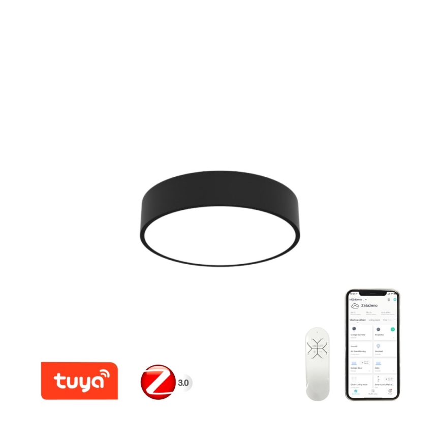 Immax NEO 07201L - LED Prigušiva plafonjera RONDATE LED/28W/230V crno Tuya + Daljinski upravljač