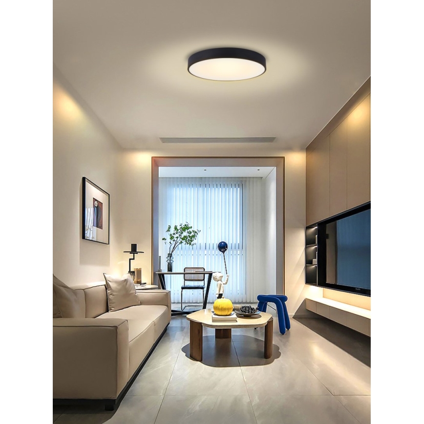 Immax NEO 07202L - LED Prigušiva plafonjera RONDATE LED/53W/230V crno Tuya + Daljinski upravljač