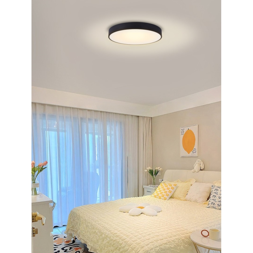 Immax NEO 07202L - LED Prigušiva plafonjera RONDATE LED/53W/230V crno Tuya + Daljinski upravljač