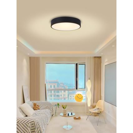 Immax NEO 07202L - LED Prigušiva plafonjera RONDATE LED/53W/230V crno Tuya + Daljinski upravljač