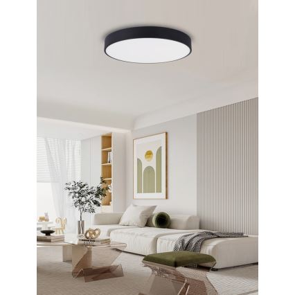 Immax NEO 07203L-LED Prigušiva plafonjera RONDATE 65W/230V 3000-6000K Tuya crno + Daljinski upravljač
