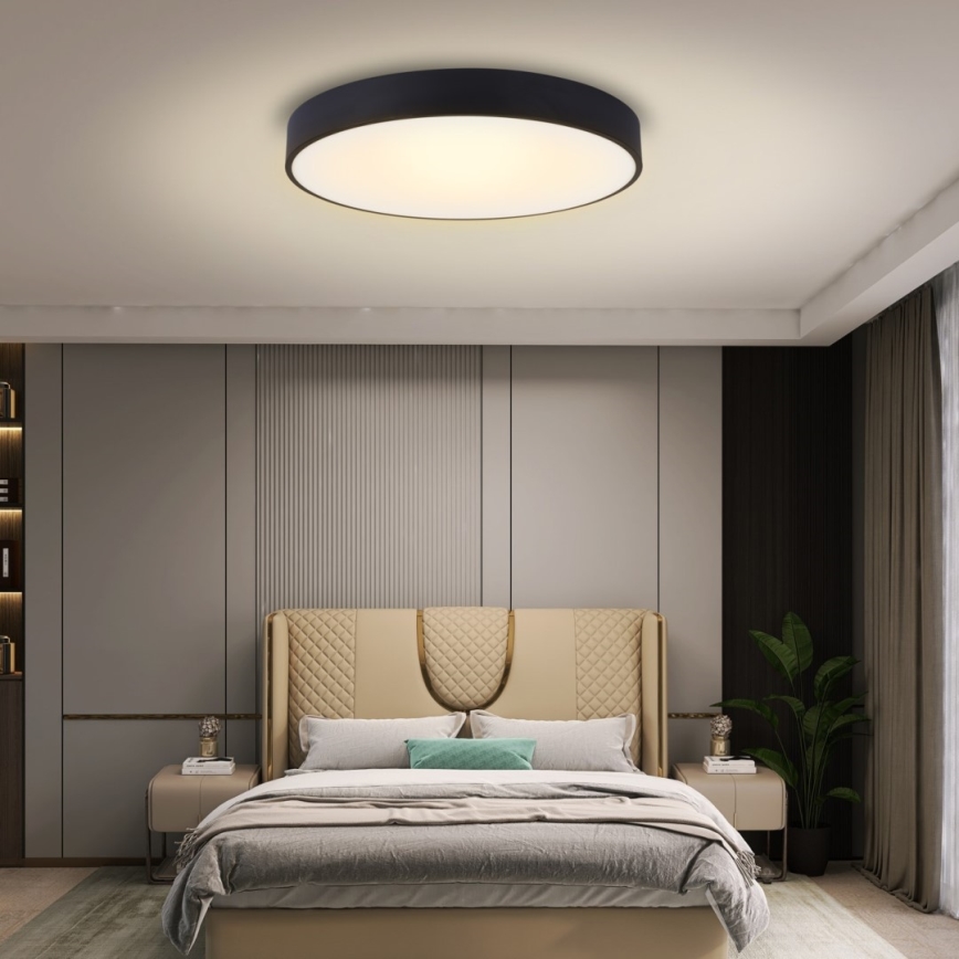 Immax NEO 07203L-LED Prigušiva plafonjera RONDATE 65W/230V 3000-6000K Tuya crno + Daljinski upravljač