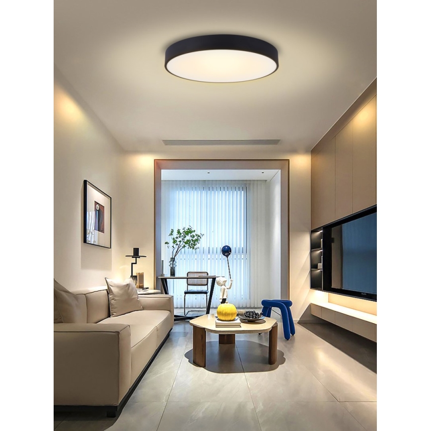 Immax NEO 07203L-LED Prigušiva plafonjera RONDATE 65W/230V 3000-6000K Tuya crno + Daljinski upravljač