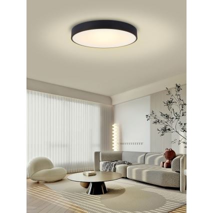 Immax NEO 07203L-LED Prigušiva plafonjera RONDATE 65W/230V 3000-6000K Tuya crno + Daljinski upravljač