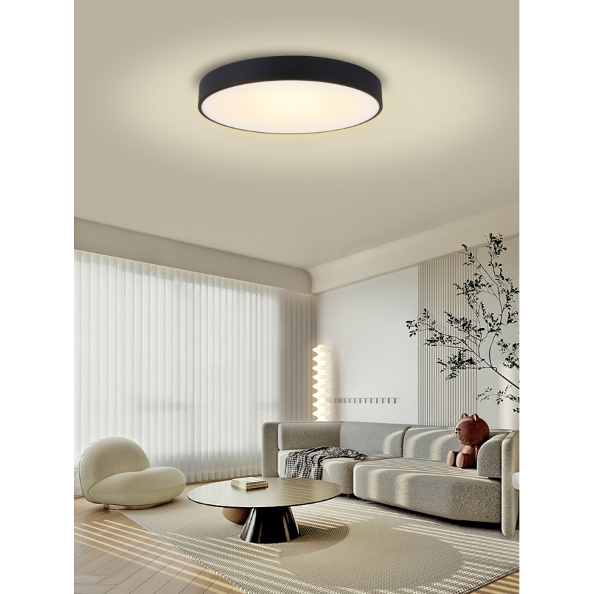 Immax NEO 07203L-LED Prigušiva plafonjera RONDATE 65W/230V 3000-6000K Tuya crno + Daljinski upravljač