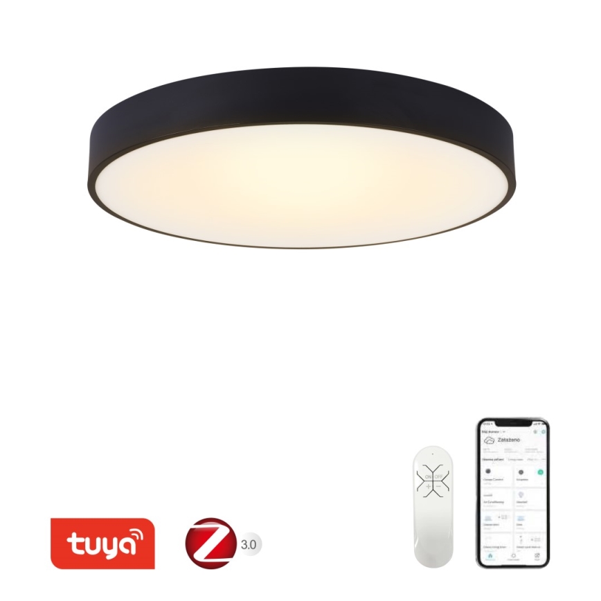 Immax NEO 07203L-LED Prigušiva plafonjera RONDATE 65W/230V 3000-6000K Tuya crno + Daljinski upravljač