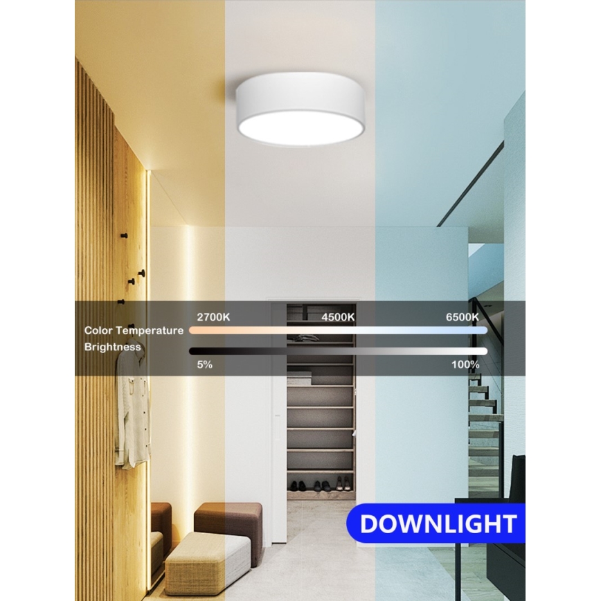 Immax NEO 07204L - LED Prigušiva plafonjera RONDATE LED/18W/230V 3000-6000K bela Tuya + Daljinski upravljač
