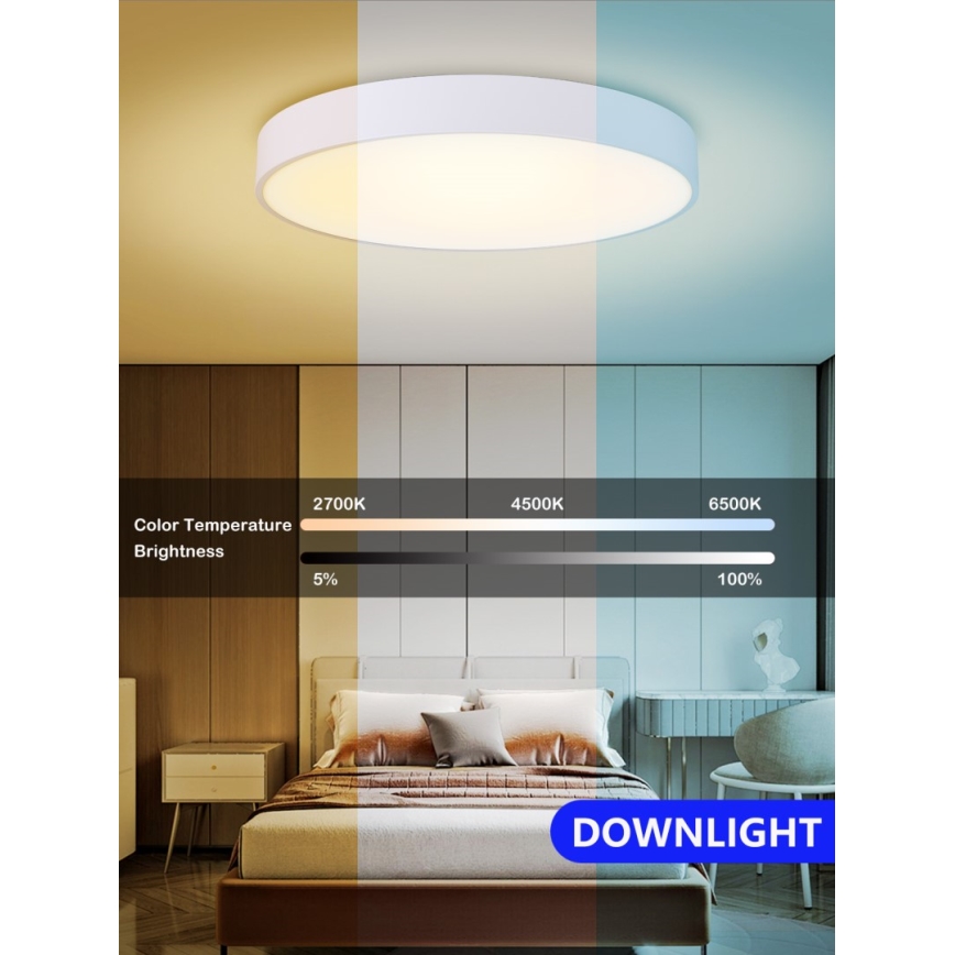 Immax NEO 07206L - LED Prigušiva plafonjera RONDATE LED/53W/230V bela Tuya + Daljinski upravljač