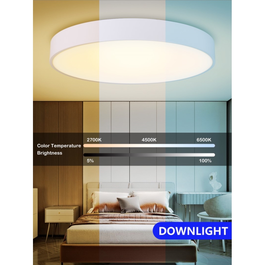 Immax NEO 07207L-LED Prigušiva plafonjera RONDATE 65W/230V 3000-6000K Tuya bela + Daljinski upravljač