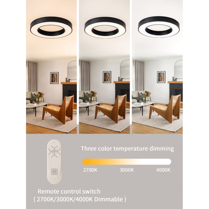 Immax NEO 07209L - LED Prigušiva plafonjera PASTEL LED/53W/230V 60 cm crno Tuya + Daljinski upravljač