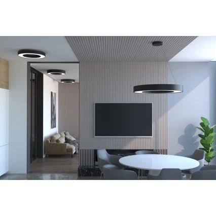 Immax NEO 07209L - LED Prigušiva plafonjera PASTEL LED/53W/230V 60 cm crno Tuya + Daljinski upravljač