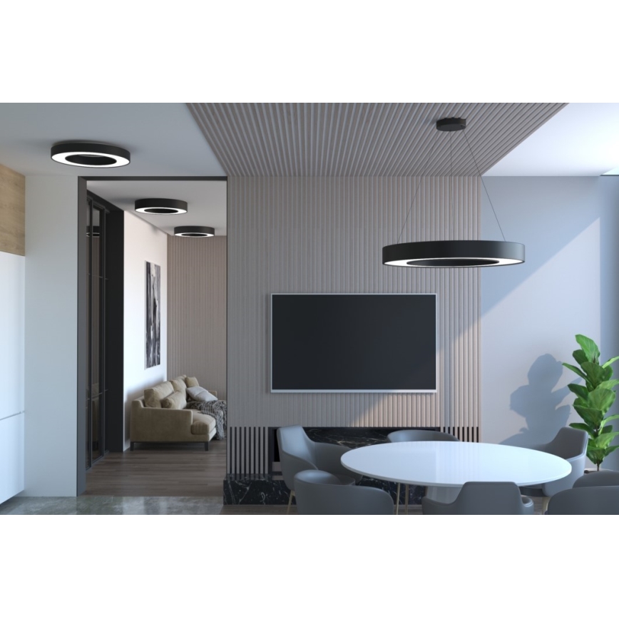 Immax NEO 07209L - LED Prigušiva plafonjera PASTEL LED/53W/230V 60 cm crno Tuya + Daljinski upravljač
