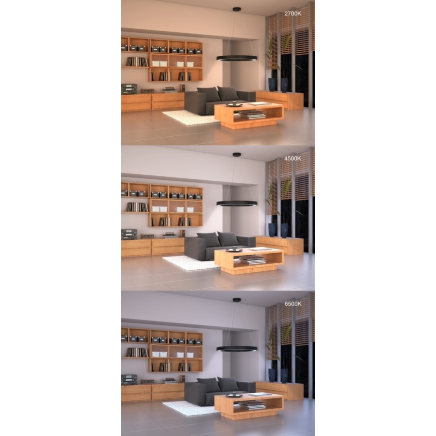 Immax NEO 07209L - LED Prigušiva plafonjera PASTEL LED/53W/230V 60 cm crno Tuya + Daljinski upravljač