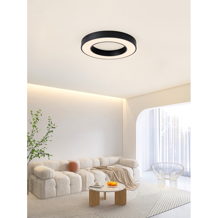 Immax NEO 07209L - LED Prigušiva plafonjera PASTEL LED/53W/230V 60 cm crno Tuya + Daljinski upravljač