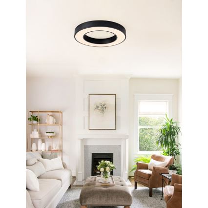 Immax NEO 07209L - LED Prigušiva plafonjera PASTEL LED/53W/230V 60 cm crno Tuya + Daljinski upravljač