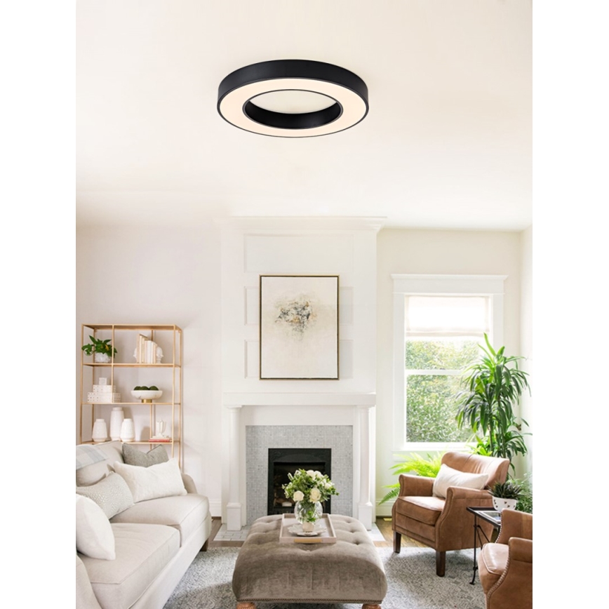 Immax NEO 07209L - LED Prigušiva plafonjera PASTEL LED/53W/230V 60 cm crno Tuya + Daljinski upravljač