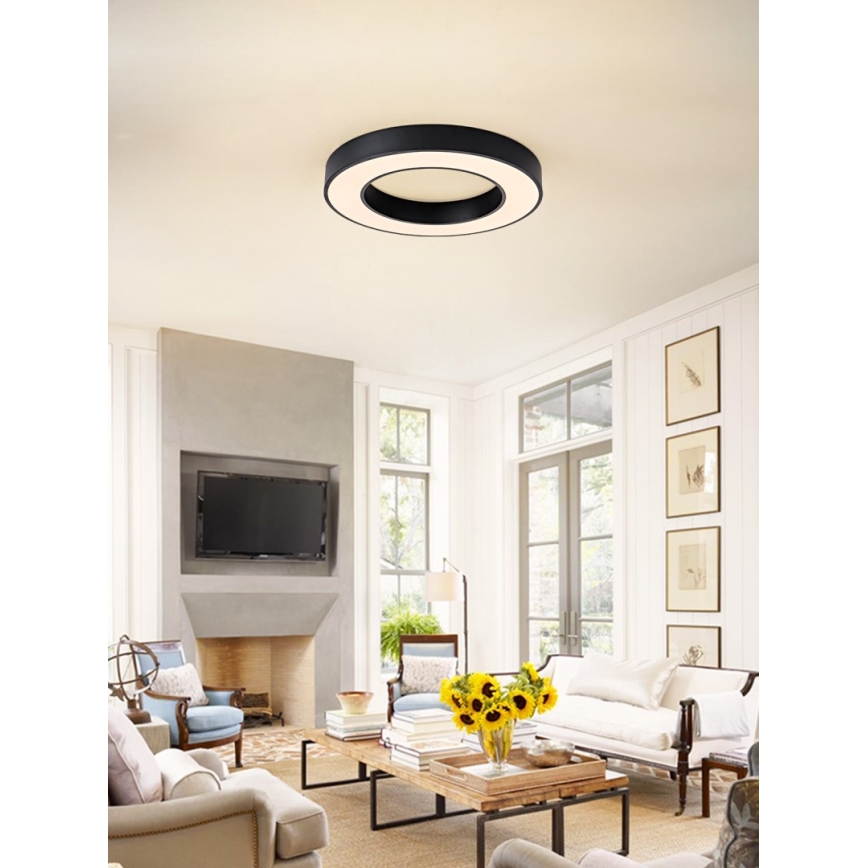 Immax NEO 07209L - LED Prigušiva plafonjera PASTEL LED/53W/230V 60 cm crno Tuya + Daljinski upravljač