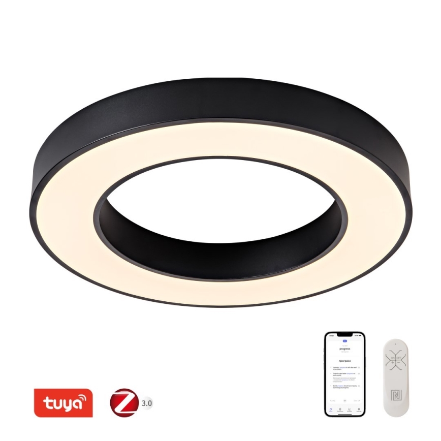 Immax NEO 07209L - LED Prigušiva plafonjera PASTEL LED/53W/230V 60 cm crno Tuya + Daljinski upravljač