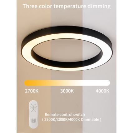 Immax NEO 07210L - LED Prigušiva plafonjera PASTEL LED/68W/230V 95 cm crno Tuya + Daljinski upravljač