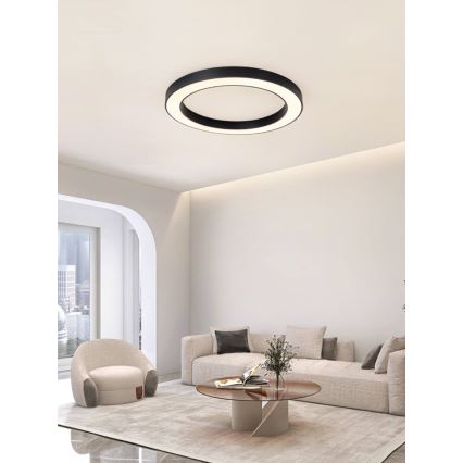 Immax NEO 07210L - LED Prigušiva plafonjera PASTEL LED/68W/230V 95 cm crno Tuya + Daljinski upravljač