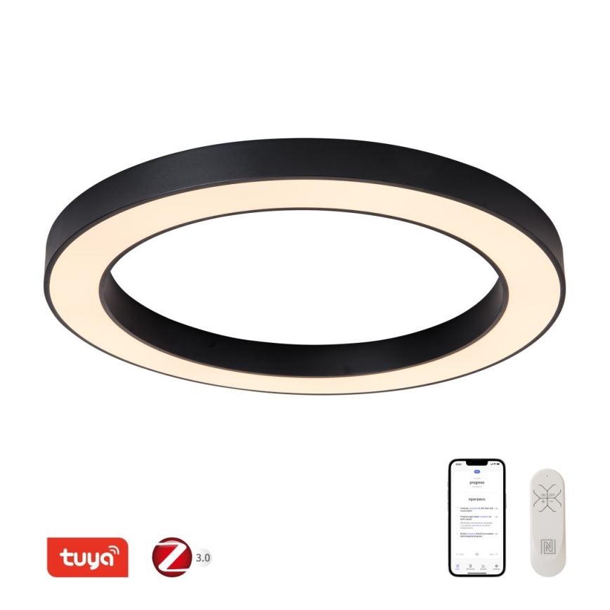 Immax NEO 07210L - LED Prigušiva plafonjera PASTEL LED/68W/230V 95 cm crno Tuya + Daljinski upravljač