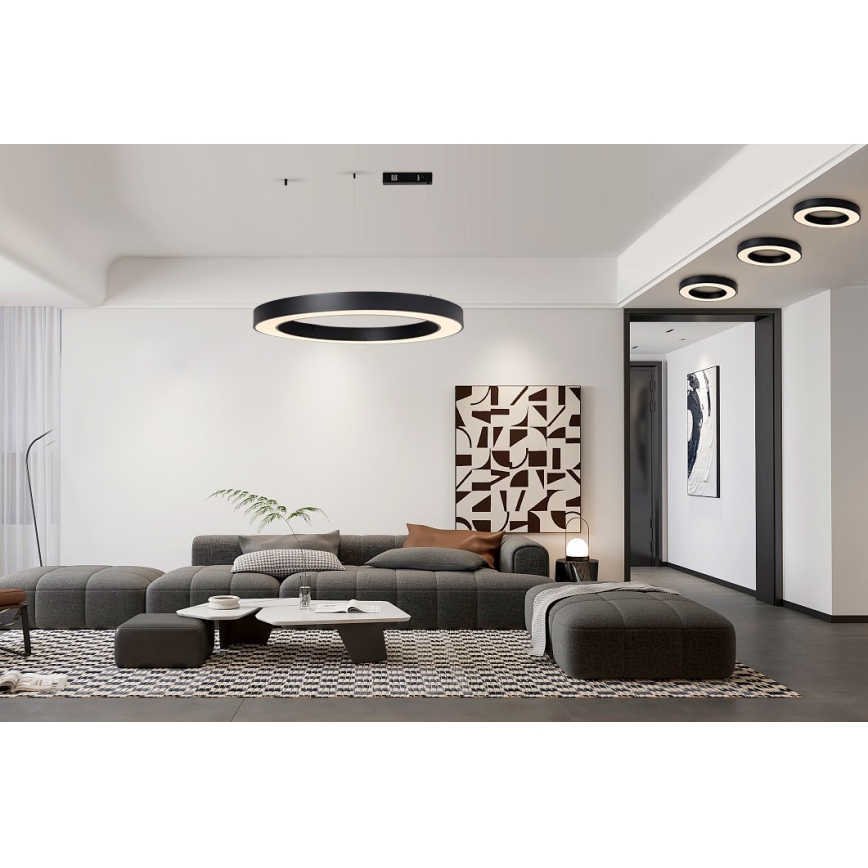 Immax NEO 07211L - LED Prigušivi luster na sajli PASTEL LED/68W/230V 2700-6500K Tuya crno + Daljinski upravljač
