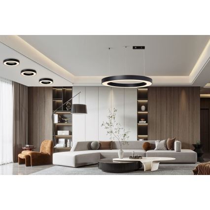 Immax NEO 07211L - LED Prigušivi luster na sajli PASTEL LED/68W/230V 2700-6500K Tuya crno + Daljinski upravljač