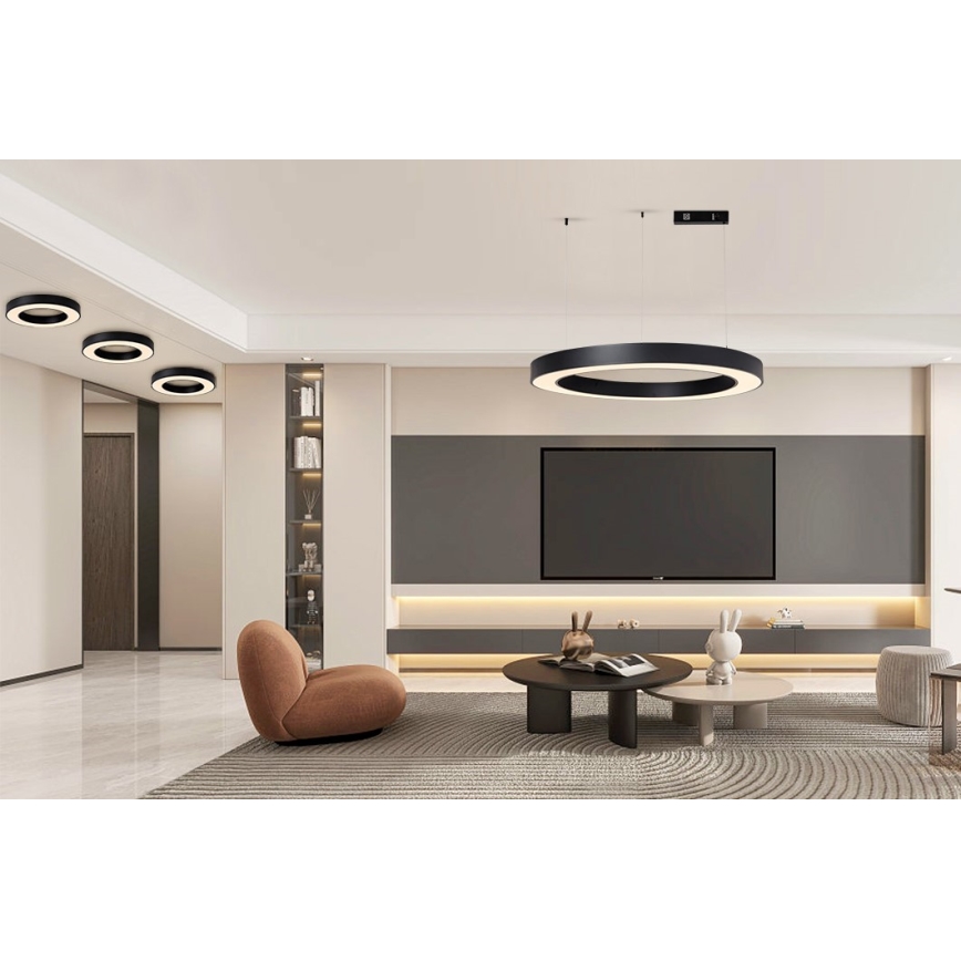 Immax NEO 07211L - LED Prigušivi luster na sajli PASTEL LED/68W/230V 2700-6500K Tuya crno + Daljinski upravljač