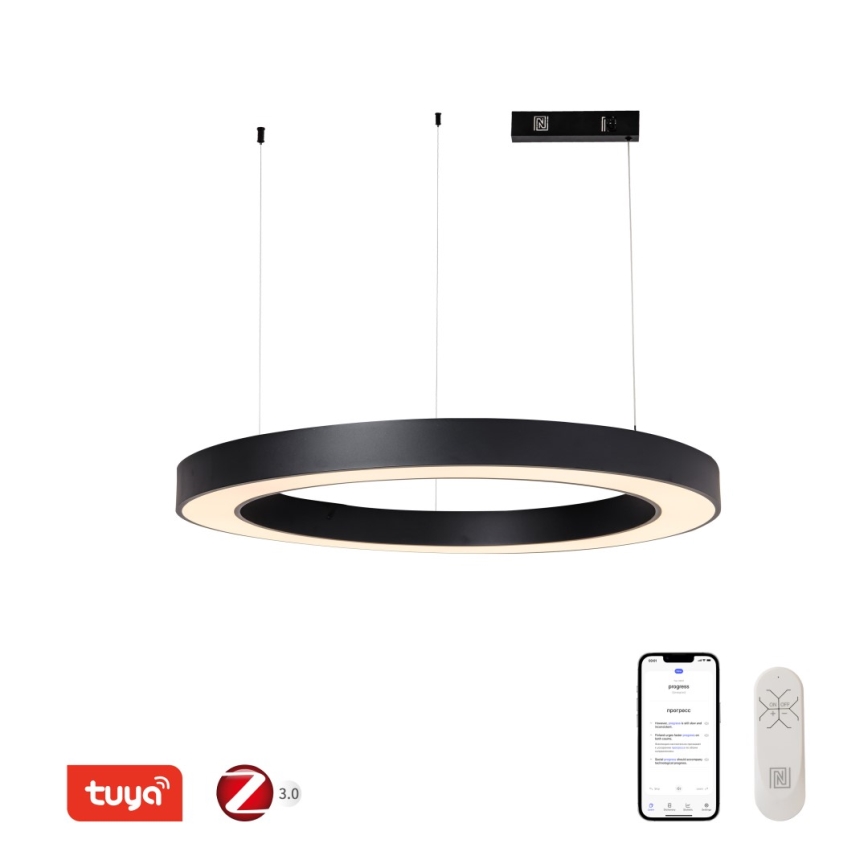 Immax NEO 07211L - LED Prigušivi luster na sajli PASTEL LED/68W/230V 2700-6500K Tuya crno + Daljinski upravljač