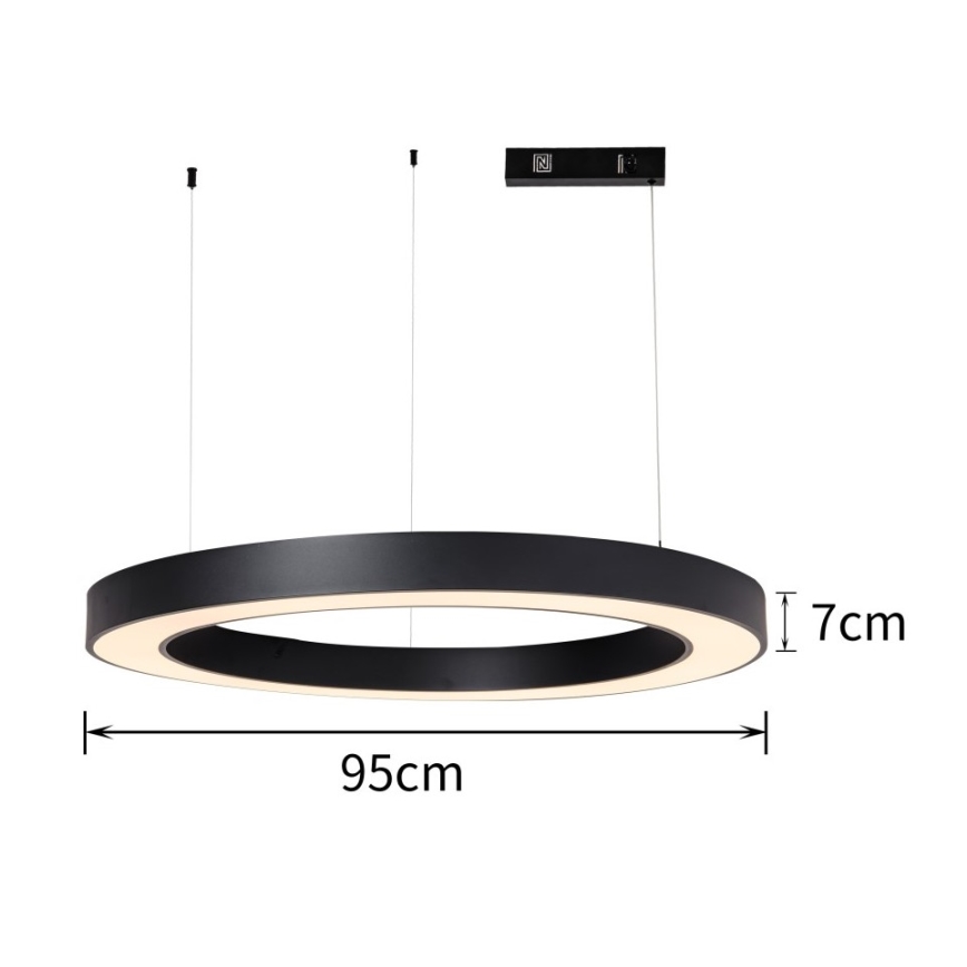 Immax NEO 07211L - LED Prigušivi luster na sajli PASTEL LED/68W/230V 2700-6500K Tuya crno + Daljinski upravljač