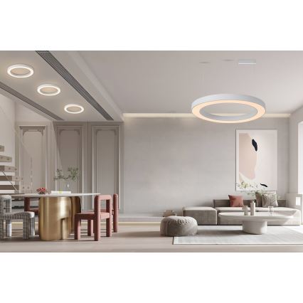 Immax NEO 07214L - LED Prigušivi luster na sajli PASTEL LED/68W/230V 2700-6500K bela 95 cm Tuya + Daljinski upravljač