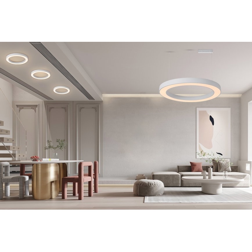 Immax NEO 07214L - LED Prigušivi luster na sajli PASTEL LED/68W/230V 2700-6500K bela 95 cm Tuya + Daljinski upravljač