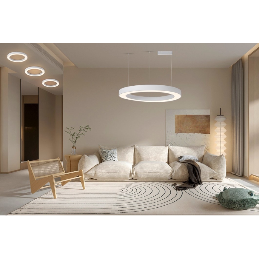 Immax NEO 07214L - LED Prigušivi luster na sajli PASTEL LED/68W/230V 2700-6500K bela 95 cm Tuya + Daljinski upravljač
