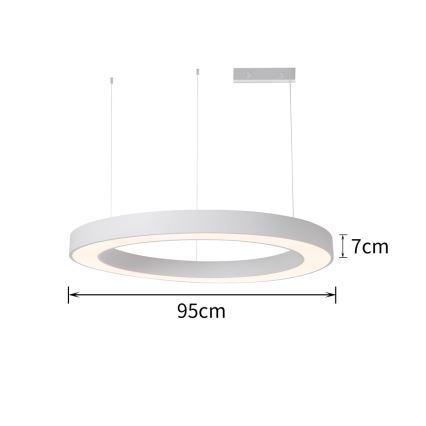 Immax NEO 07214L - LED Prigušivi luster na sajli PASTEL LED/68W/230V 2700-6500K bela 95 cm Tuya + Daljinski upravljač