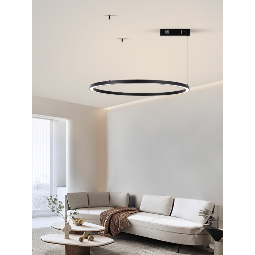 Immax NEO 07215L - LED prigušiva luster na sajli FINO LED/60W/230V 80 cm crna Tuya + daljinski upravljač